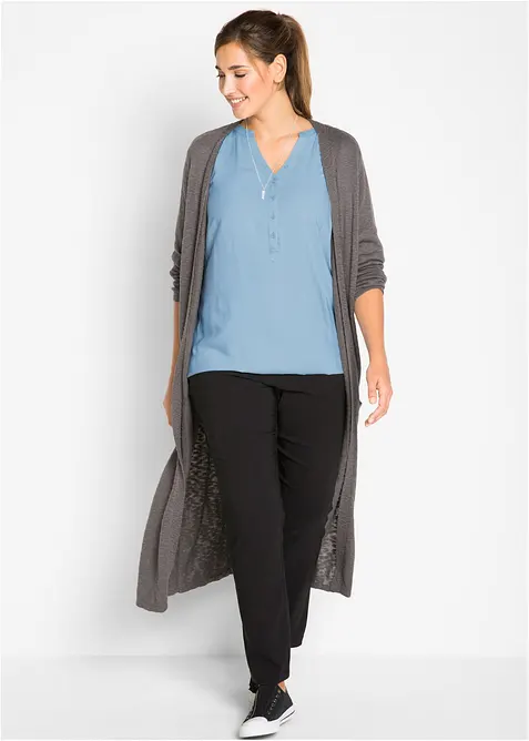 Pantaloni elasticizzati in bengalina con cinta comoda, straight, bonprix