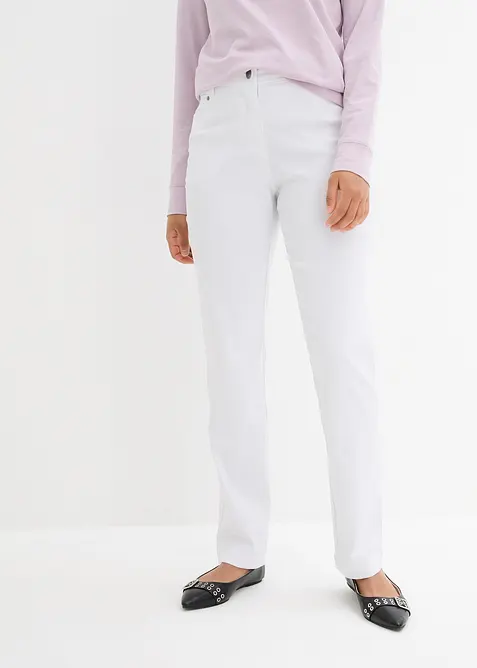 Pantaloni elasticizzati in bengalina con cinta comoda, straight, bonprix