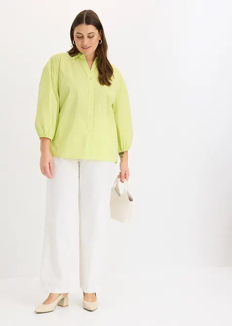 Blusa con fondo asimmetrico e maniche a palloncino, bonprix