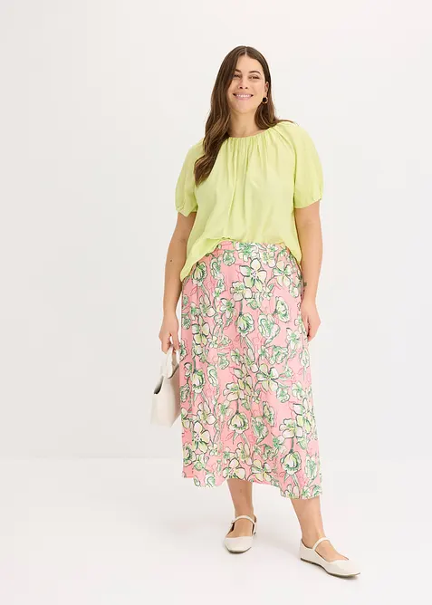 Gonna midi in misto viscosa fluente, bonprix