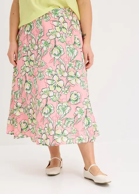 Gonna midi in misto viscosa fluente, bonprix