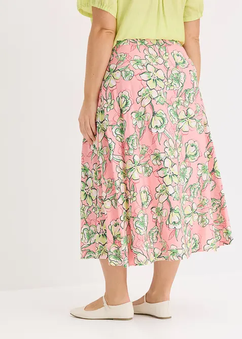 Gonna midi in misto viscosa fluente, bonprix