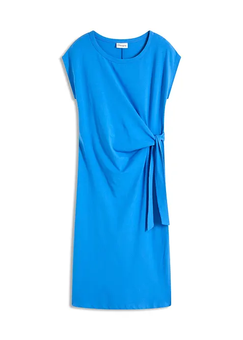 Abito di jersey in misto cotone elasticizzato con nodo al lato, bonprix