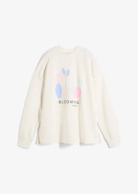 Felpa oversize in misto cotone, bonprix