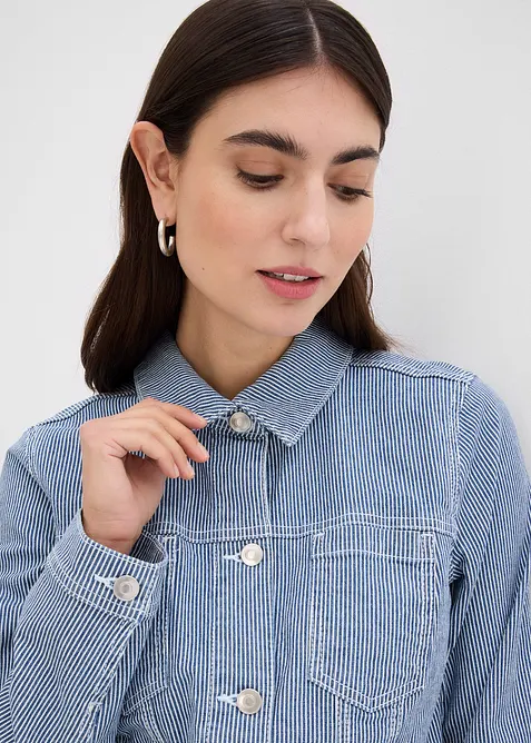 Giacca di jeans corta a righe, bonprix