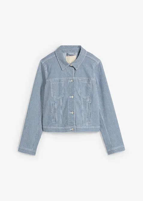Giacca di jeans corta a righe, bonprix