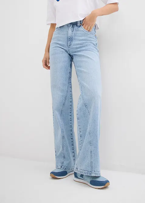 Jeans wide leg, vita alta, bonprix