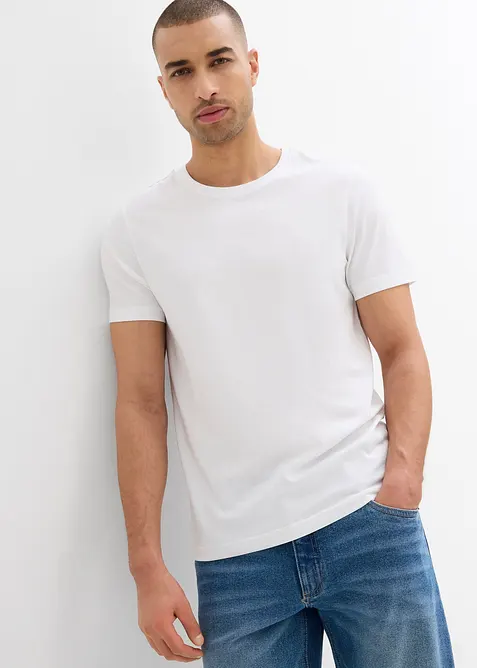 T-shirt in puro cotone biologico, slim fit (pacco da 2), bonprix