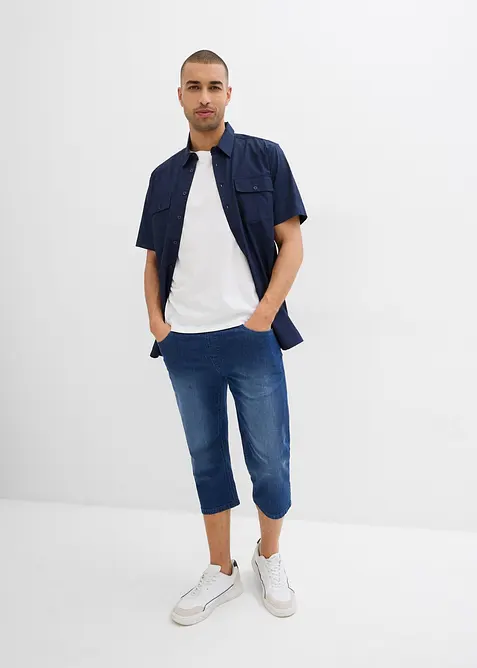 Jeans a pinocchietto leggeri elasticizzati con elastico in vita regular fit, straight (pacco da 2), bonprix