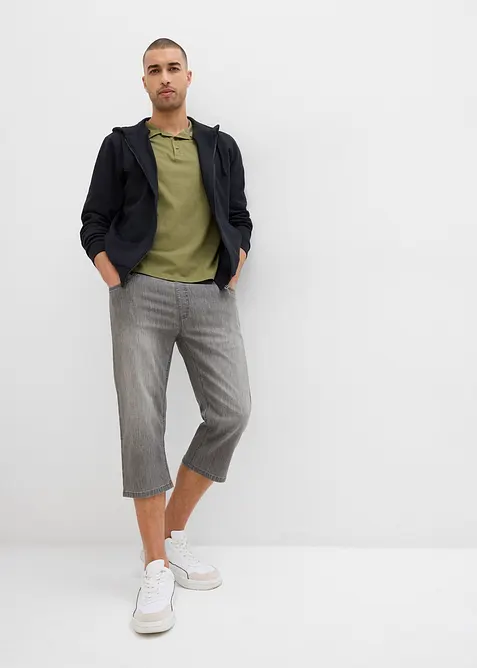 Jeans a pinocchietto leggeri elasticizzati con elastico in vita regular fit, straight (pacco da 2), bonprix