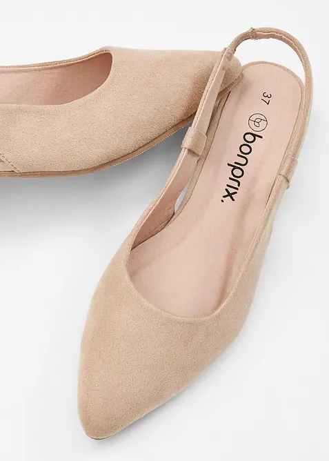 D&eacute;collet&eacute; slingback con tacco basso, bonprix