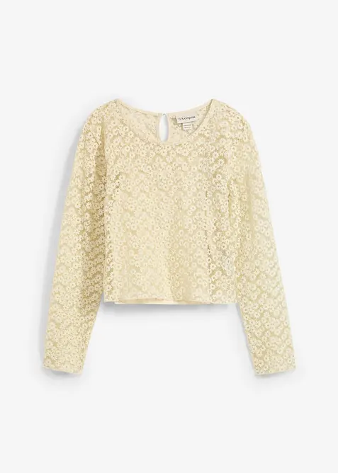 Maglia in pizzo con top in jersey (set 2 pezzi), bonprix