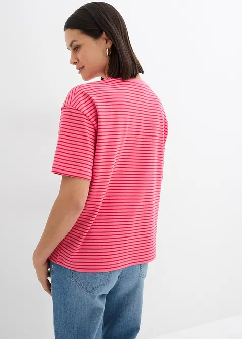 T-shirt a righe con ricamo, bonprix
