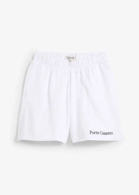 Shorts in felpa con ricami, bonprix