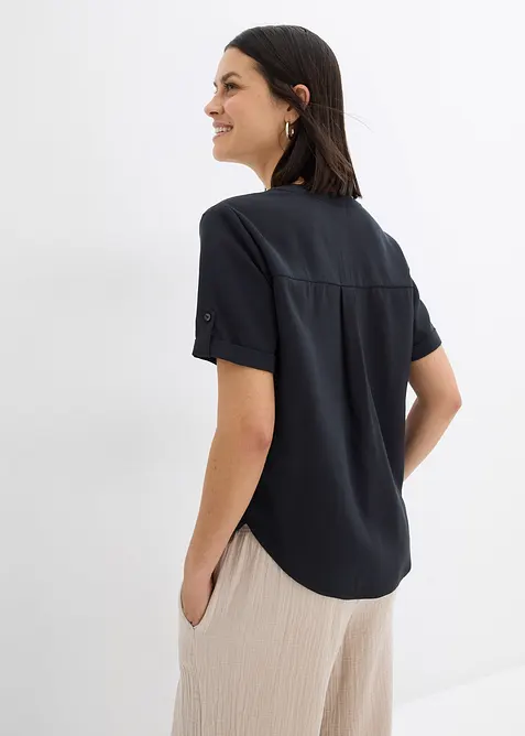 Blusa in misto viscosa fluente con maniche corte, bonprix