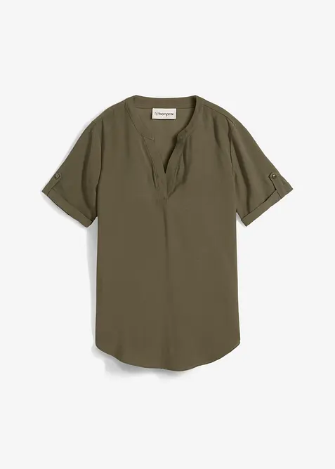 Blusa in misto viscosa fluente con maniche corte, bonprix