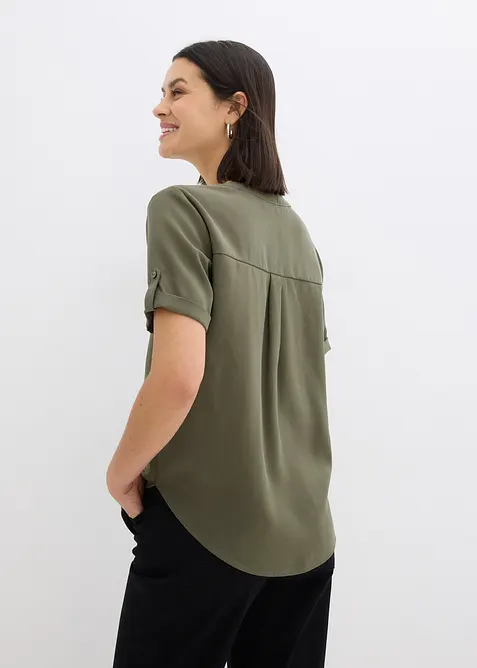 Blusa in misto viscosa fluente con maniche corte, bonprix