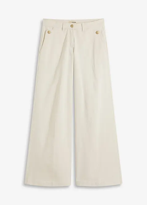 Pantaloni wide leg elasticizzati, bonprix