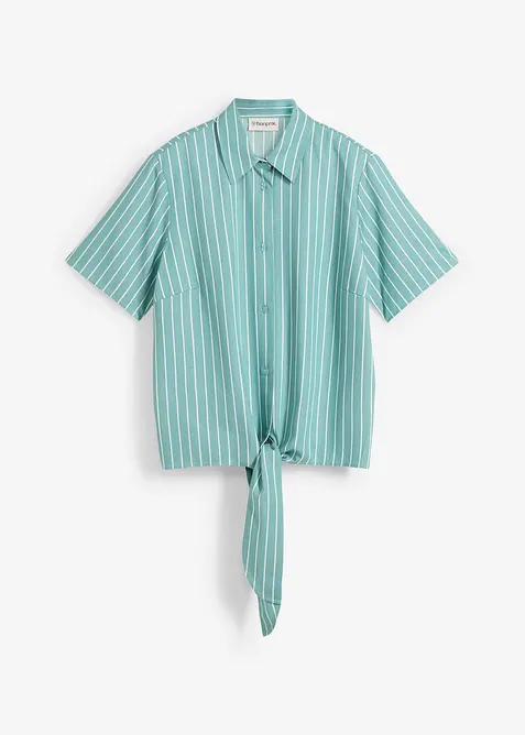 Camicetta a righe a maniche corte con dettaglio annodato, bonprix