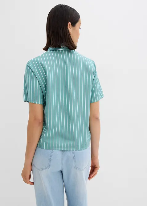 Camicetta a righe a maniche corte con dettaglio annodato, bonprix