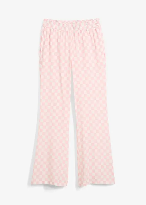 Pantaloni a palazzo a quadri in viscosa fluente, bonprix