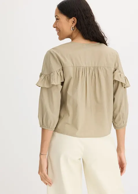 Blusa leggera con volant, bonprix