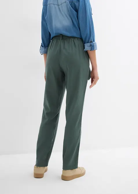 Pantaloni in misto lino e viscosa leggero, bonprix