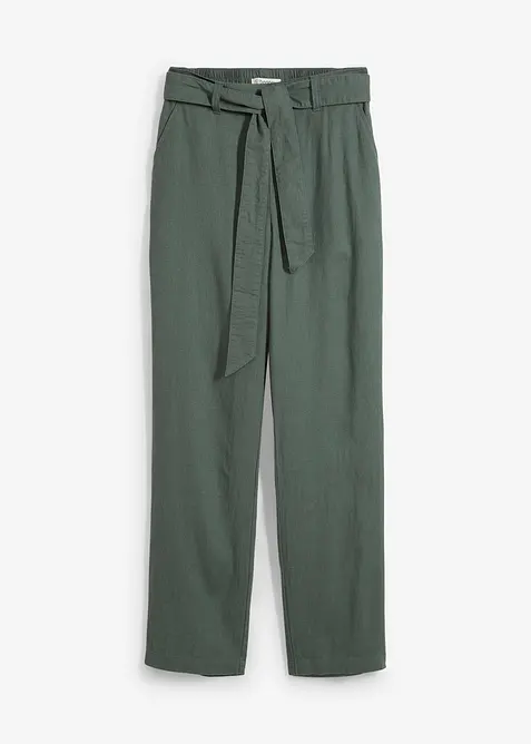 Pantaloni in misto lino e viscosa leggero, bonprix