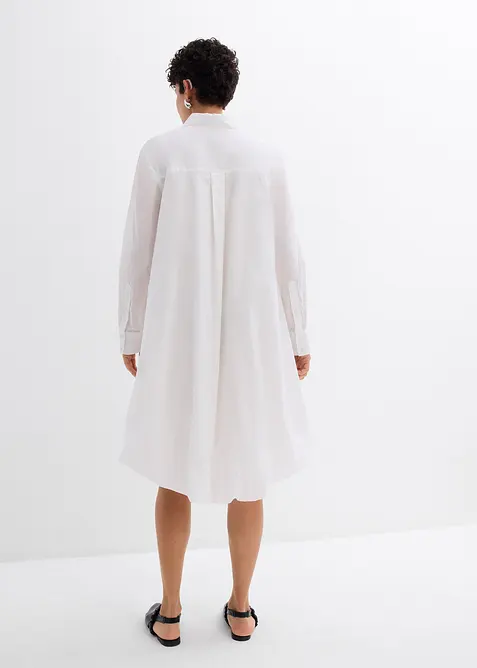 Abito chemisier in puro cotone con fondo a palloncino, bonprix