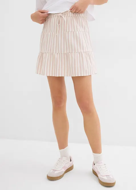 Gonna a balze in misto lino vaporoso, bonprix