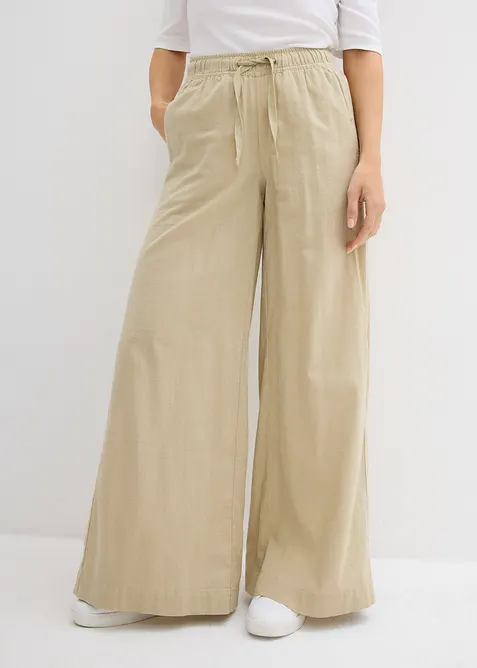 Pantaloni a palazzo in puro cotone, bonprix