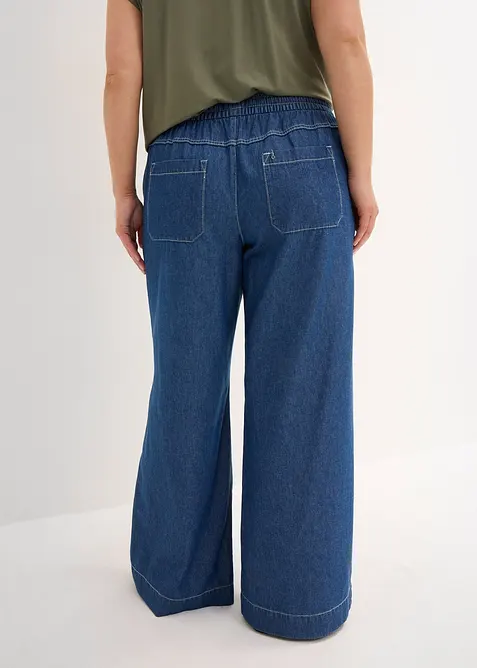 Jeans wide leg con cinta comoda, vita media, bonprix
