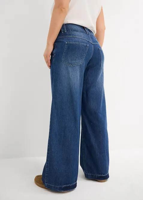 Jeans wide leg super soft, vita alta, bonprix