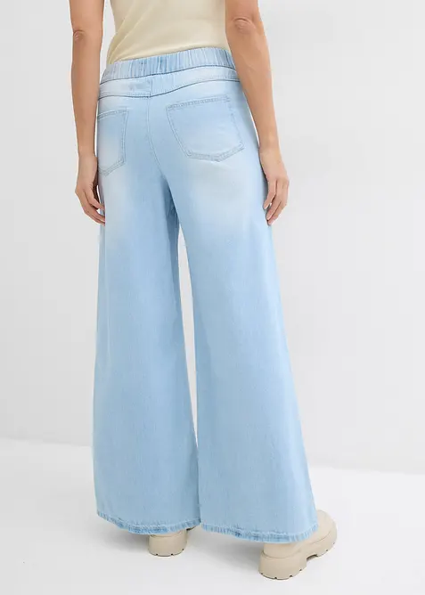 Jeans wide leg con cinta comoda, vita media, bonprix