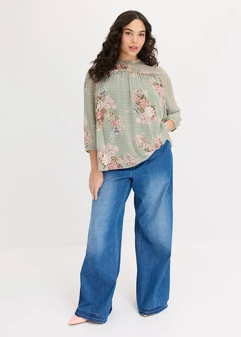 Tunica in chiffon a fantasia, bonprix