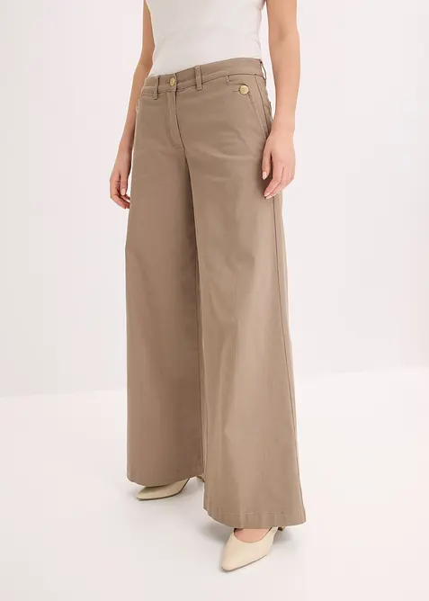 Pantaloni wide leg elasticizzati, bonprix