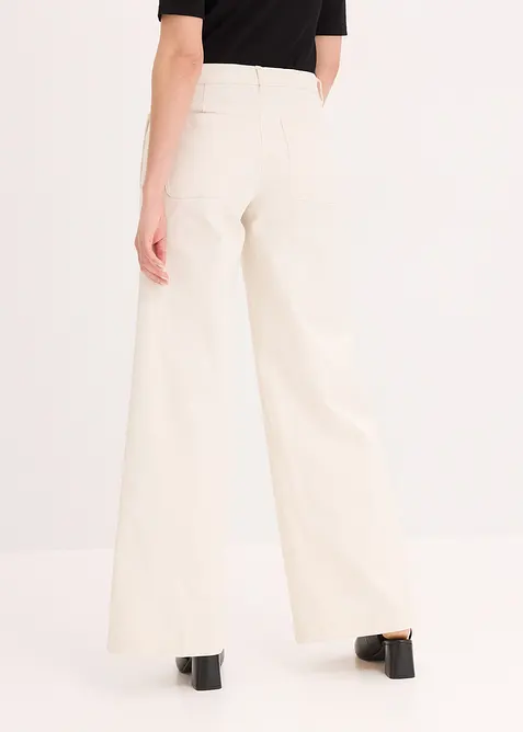 Pantaloni wide leg elasticizzati, bonprix