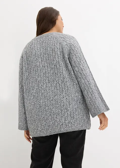 Maglione oversize con lavorazione a trecce, bonprix