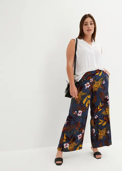 Pantaloni larghi in pura viscosa, bonprix