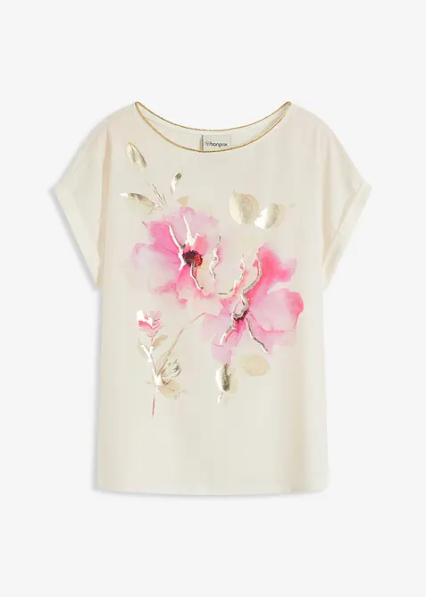 Maglia con inserto in satin, bonprix