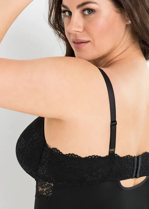 Canotta con reggiseno integrato in microfibra liscia, bonprix
