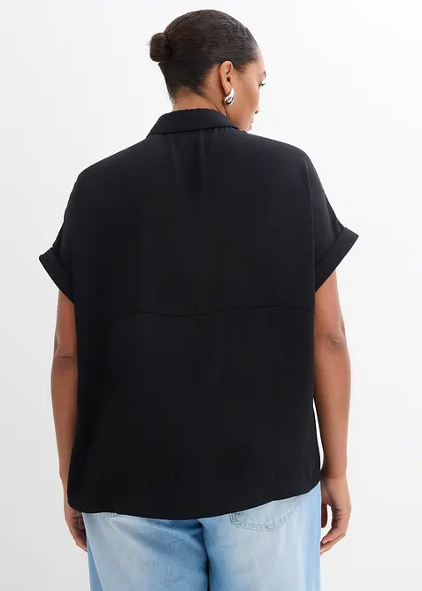 Blusa oversize in cr&ecirc;pe strutturato, bonprix