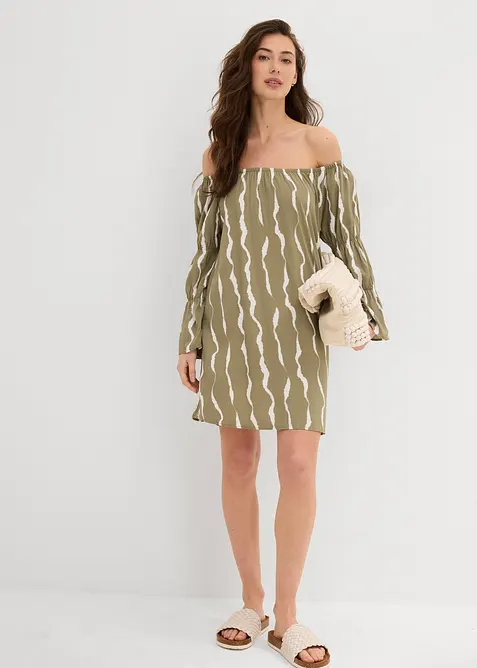 Abito con spalle scoperte in viscosa fluente, bonprix