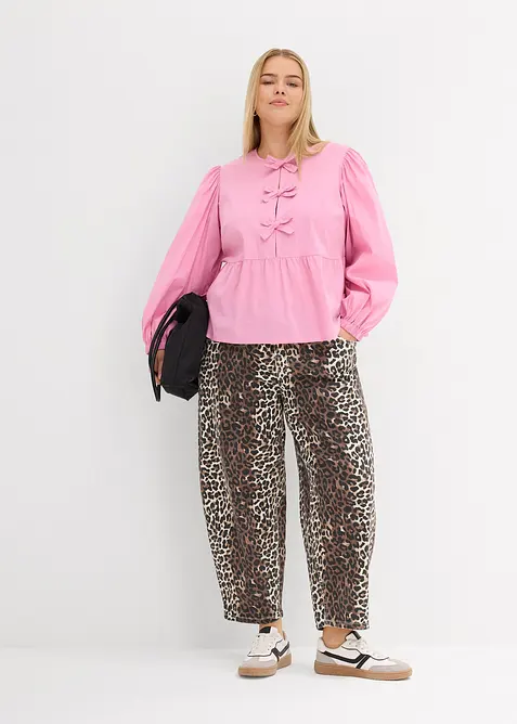 Jeans barrel, vita media, bonprix