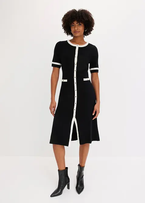 Abito in maglia con bottoni, bonprix