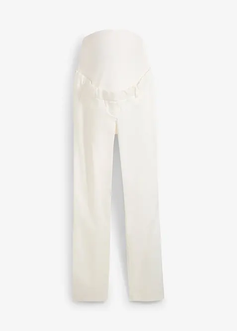 Pantaloni prémaman eleganti con gambe diritte in misto cotone delicato, bonprix
