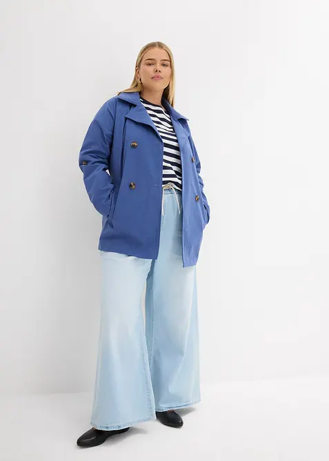 Jeans wide leg con cinta comoda, vita media, bonprix