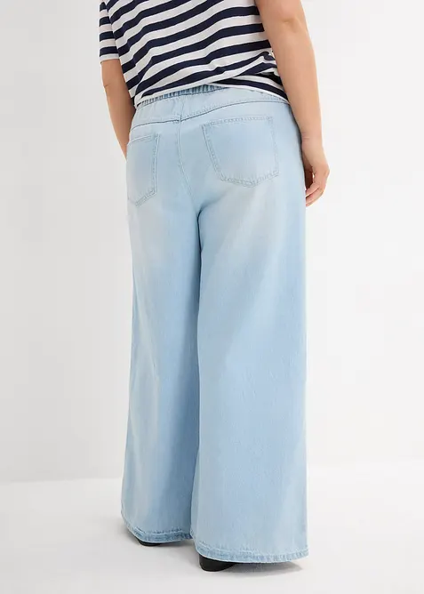 Jeans wide leg con cinta comoda, vita media, bonprix