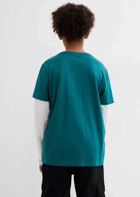 Maglia 2 in 1 a maniche lunghe in puro cotone biologico, bonprix