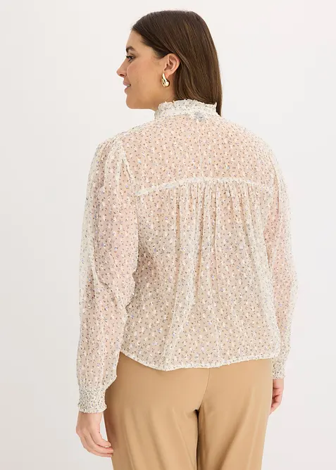 Camicetta in chiffon con ruches, bonprix